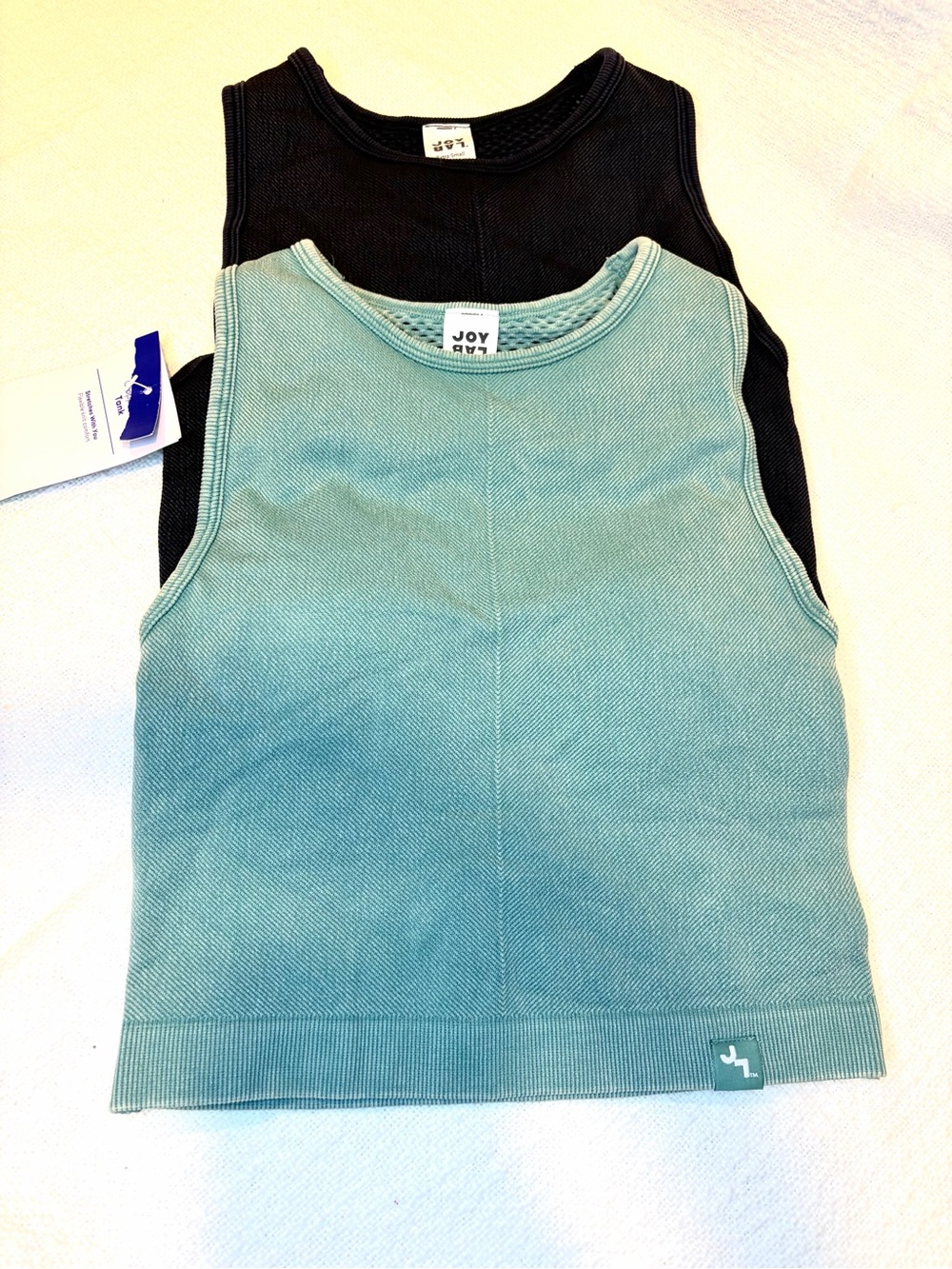 JoyLab Sports Bra Tank Tops in Mint Green and Black - new with tags